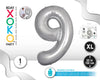 GLOBO FOIL 50/130CM PLATA 9 - yupiparty