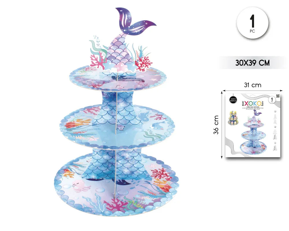 TORRE CUPCAKE MERMAID - yupiparty