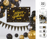SET DECORACION POSTER BALCK GOLD 20PC - yupiparty