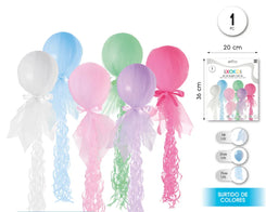 SET DE GLOBO CON TUL 1PC - yupiparty