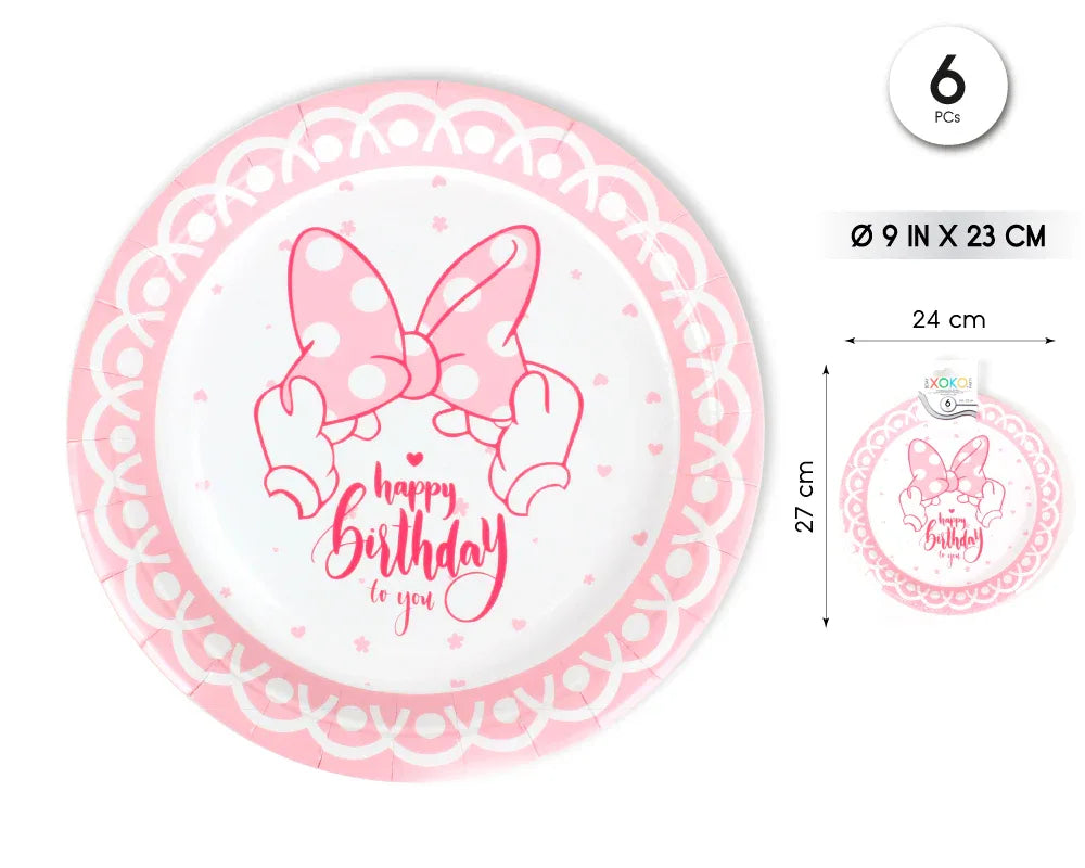 PLATO 23CM PINK LADY 6PCS - yupiparty