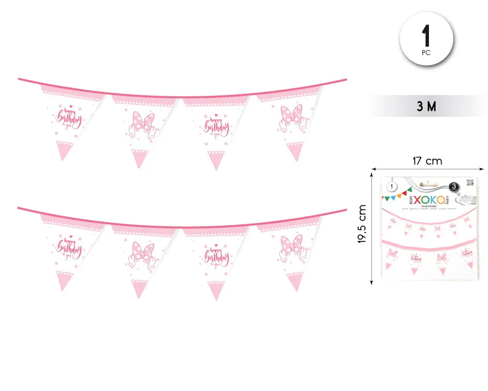 BANDERINES PINK LADY 3M - yupiparty