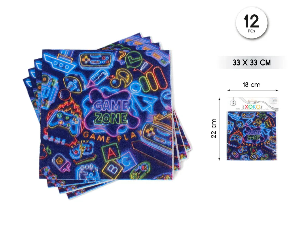 SERVILLETA GAME 12PCS - yupiparty