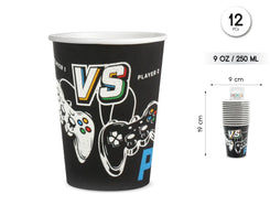 VASO 9OZ/250ML GAME 12PCS - yupiparty
