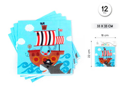 SERVILLETA PIRATA 12PCS - yupiparty