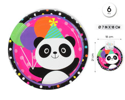 PLATO 18CM PANDA 6PCS - yupiparty