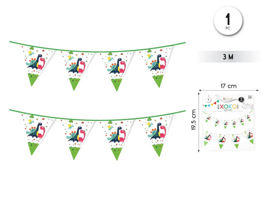 BANDERINES DINO 3M - yupiparty
