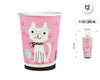 VASO 9OZ/250ML GATO 12PCS - yupiparty