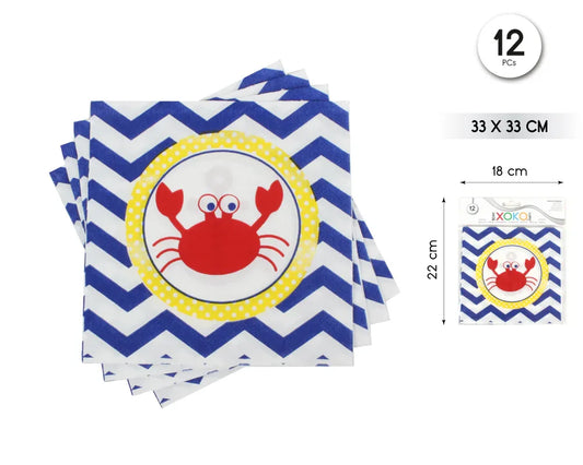 SERVILLETA MARITIMO 12PCS - yupiparty