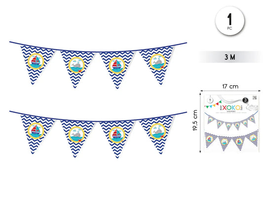 BANDERIN MARÍTIMO 3M - yupiparty