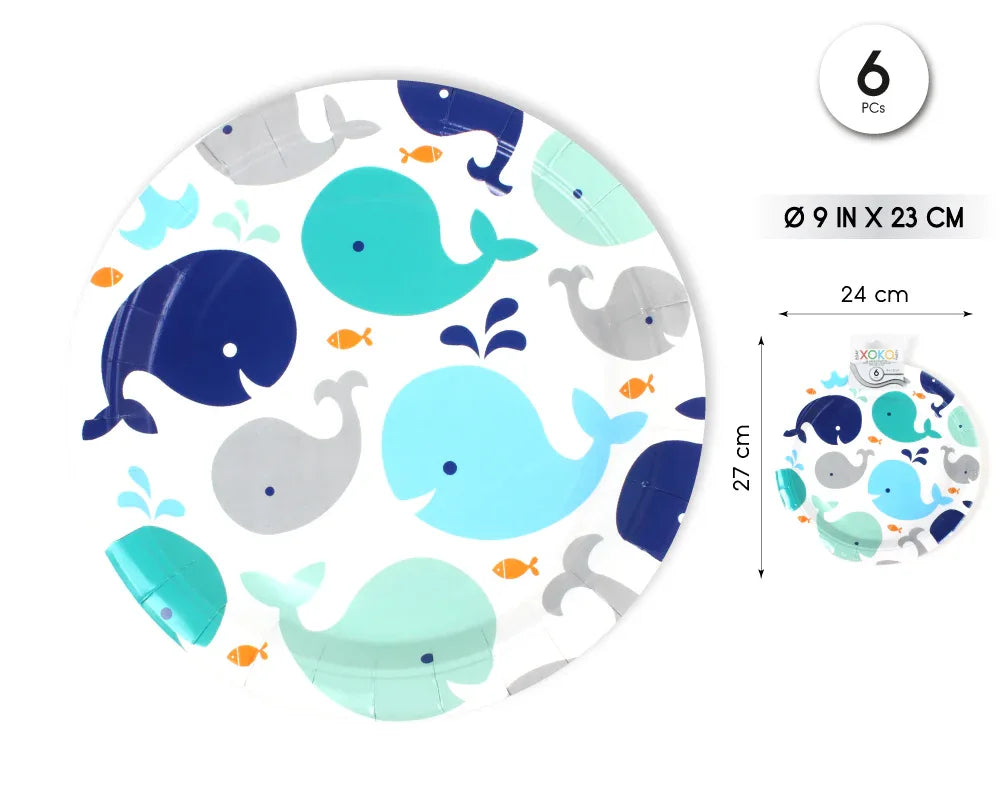 PLATO 23CM BALLENA - yupiparty