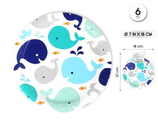 PLATO 18CM BALLENA - yupiparty