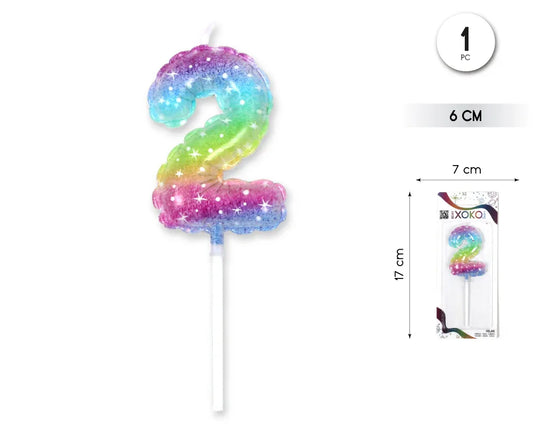 VELA 6CM GLOBO MACARON 2 - yupiparty
