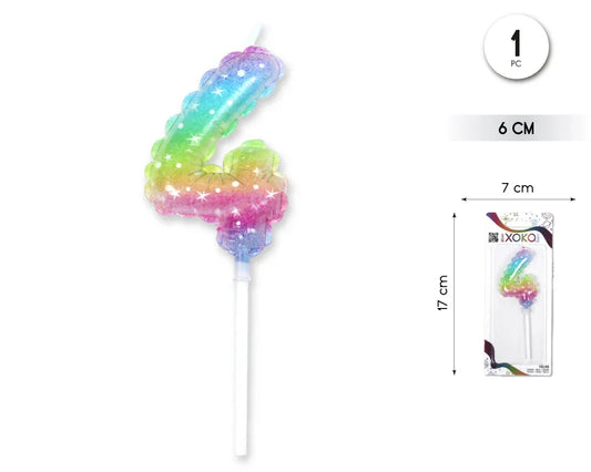 VELA 6CM GLOBO MACARON 4 - yupiparty