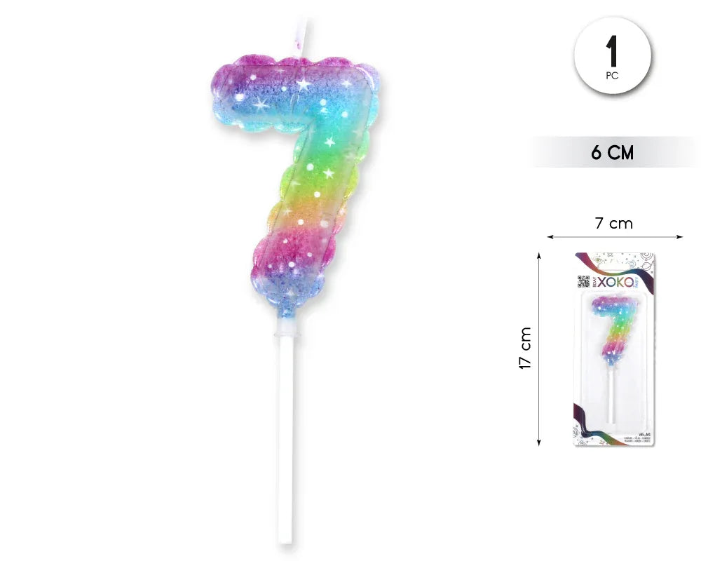 VELA 6CM GLOBO MACARON 7 - yupiparty