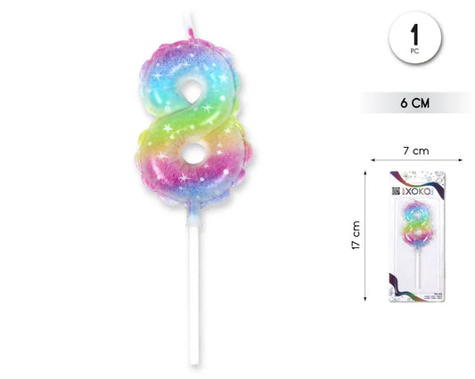 VELA 6CM GLOBO MACARON 8 - yupiparty