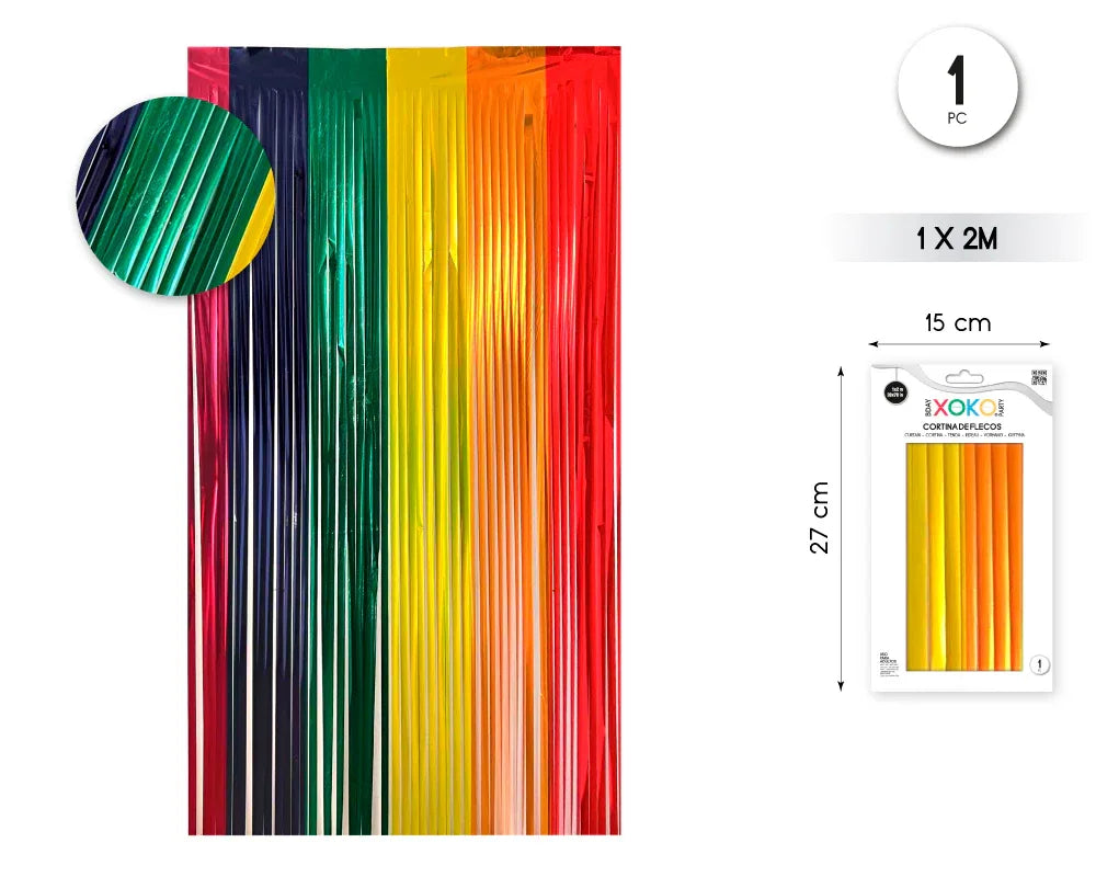 CORTINA DE FLECOS 1MX2M RAINBOW - yupiparty