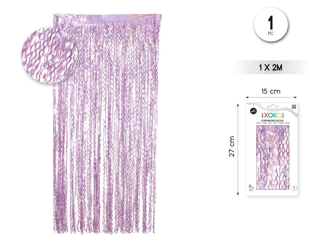 CORTINA DE FLECOS ONDULADA - yupiparty