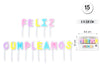 VELA LETRAS FELIZ CUMPLE PASTEL - yupiparty
