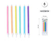 VELA LARGA 14.5CM RAINBOW PASTEL 6PCS - yupiparty