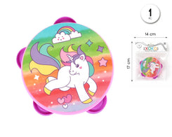 PACK MINI PANDERETA UNICORN 1PC - yupiparty