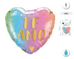 GLOBO FOIL CORAZON MENSAJE DE AMOR - yupiparty