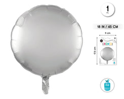 GLOBO FOIL REDONDO 18PUL PLATA 1PC - yupiparty