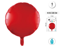 GLOBO FOIL REDONDO 18PUL ROJO 1PC - yupiparty