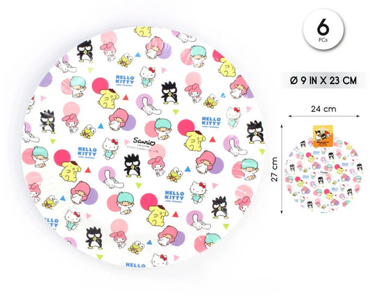 PLATO 23CM HELLO KITTY AF PINK 6PCS - yupiparty