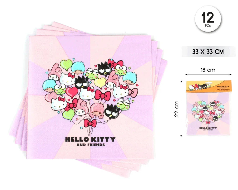 SERVILLETA 33CM HELLO KITTY AF PINK 12P - yupiparty