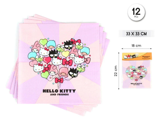 SERVILLETA 33CM HELLO KITTY AF PINK 12P - yupiparty