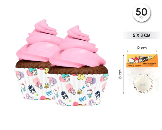 CAPSULA PAPEL CUPCAKE HELLO KITTY - yupiparty