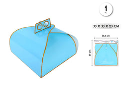 CAJA TARTA FORMATO MARIPOSA AZUL 33X33 - yupiparty