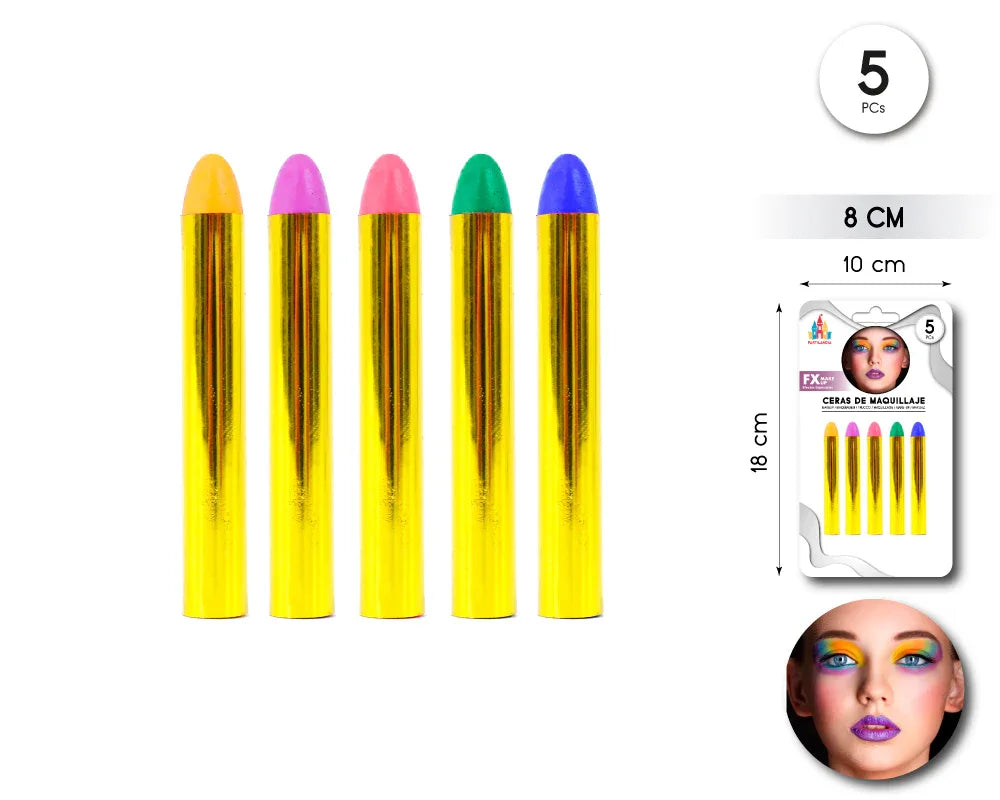 PACK 5 CERAS FLUOR - yupiparty