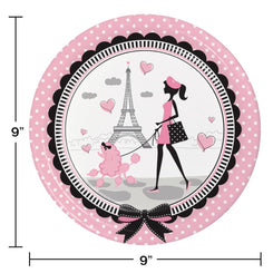 PLATOS CARTON 23CM PARIS PARTY 6PCS