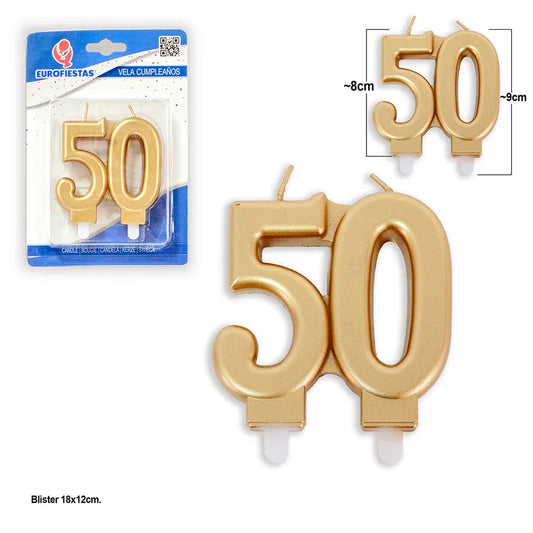 VELA BLOQUE ORO *50 - yupiparty