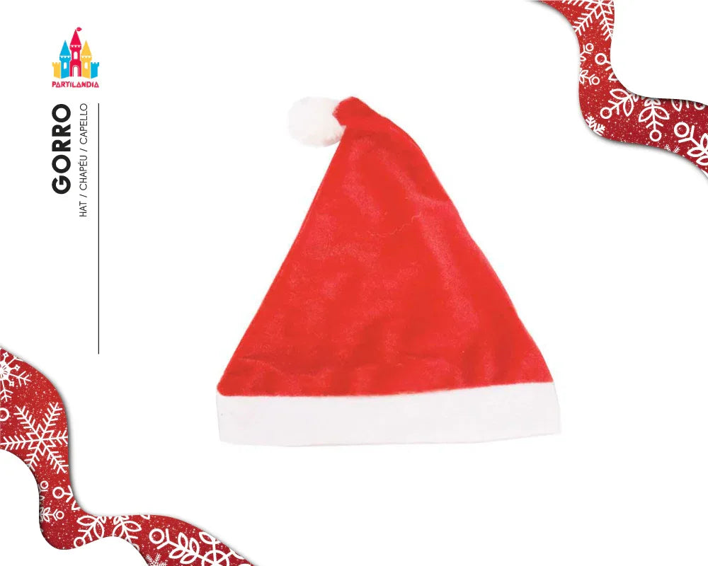Gorro de Papá Noel Terciopelo Adulto - Accesorio Navideño Premium - yupiparty