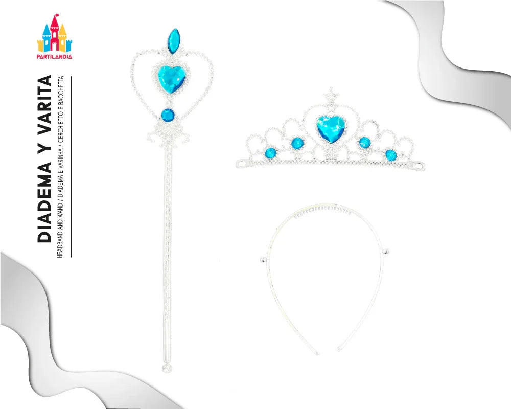 CONJUNTO CORONA+VARITA AZUL - yupiparty