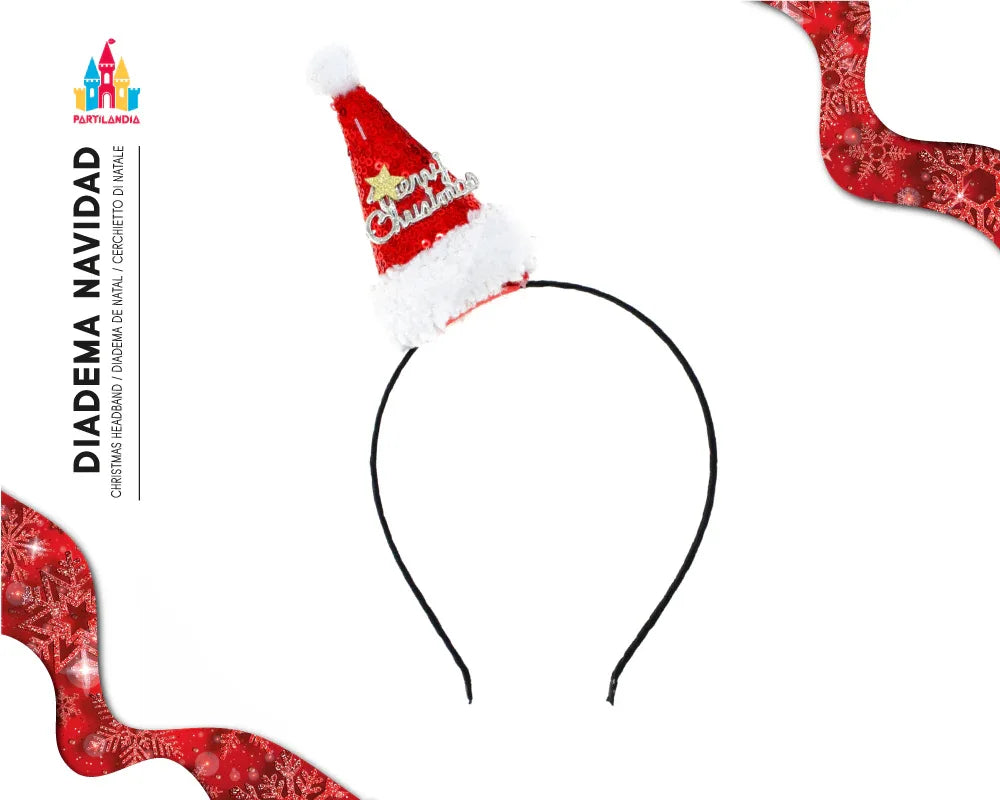 Diadema Navidad Papá Noel - Accesorio Festivo - yupiparty