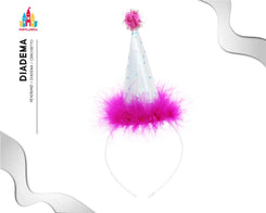 DIADEMA GORRITO FUCSIA - yupiparty