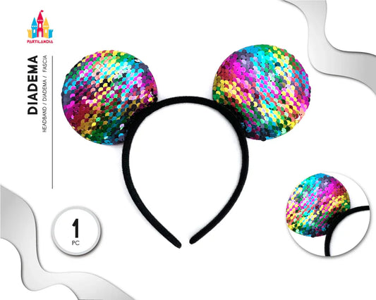 DIADEMA RATON LENTEJUELAS - yupiparty
