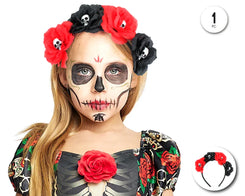 DIADEMA ROSA CON CALAVERA - yupiparty