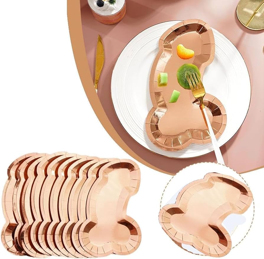 PLATO FORMA PENE ORO METAL15X26CM CARTON 6PCS