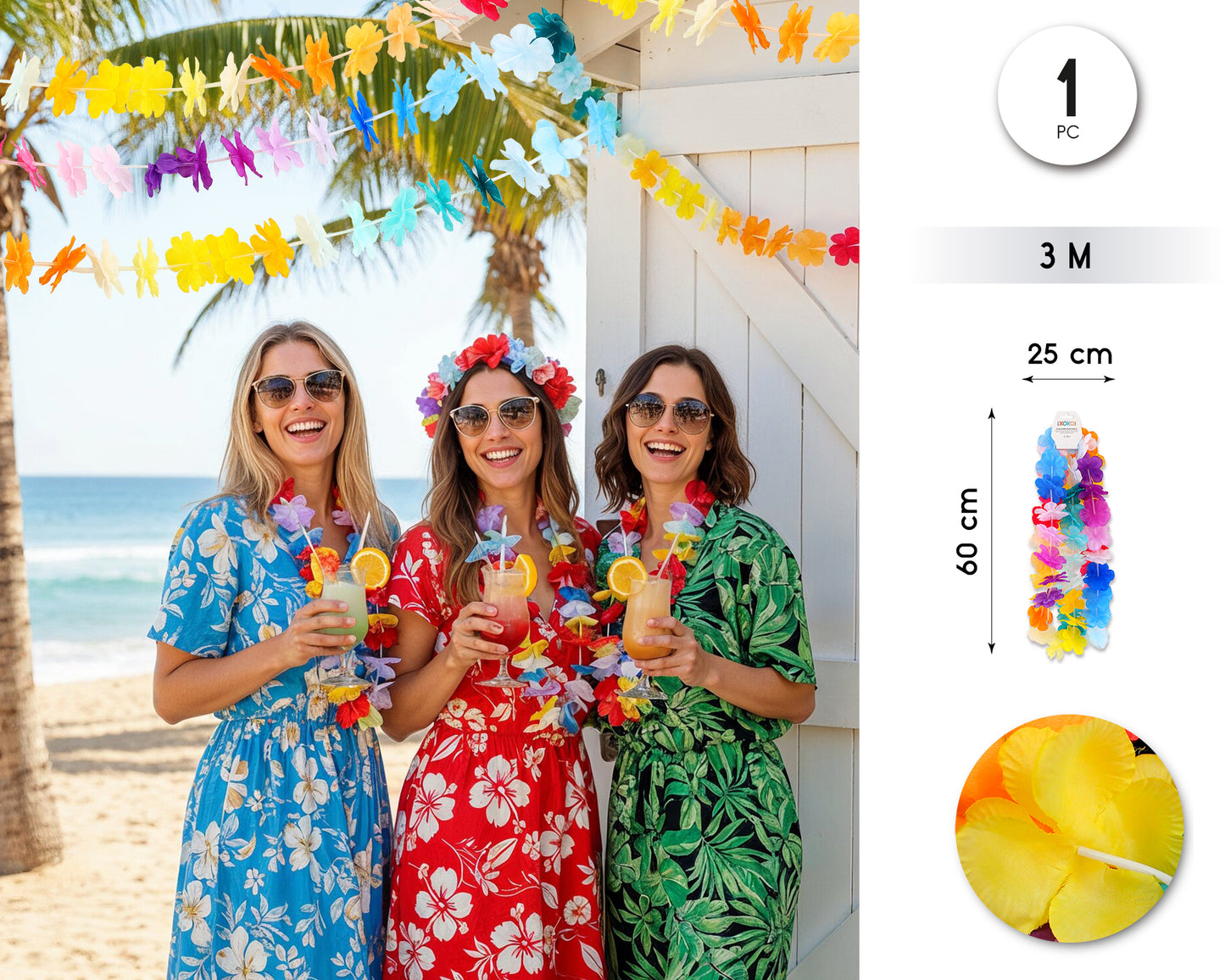GUIRNALDA DE FLORES HAWAIANAS 3M