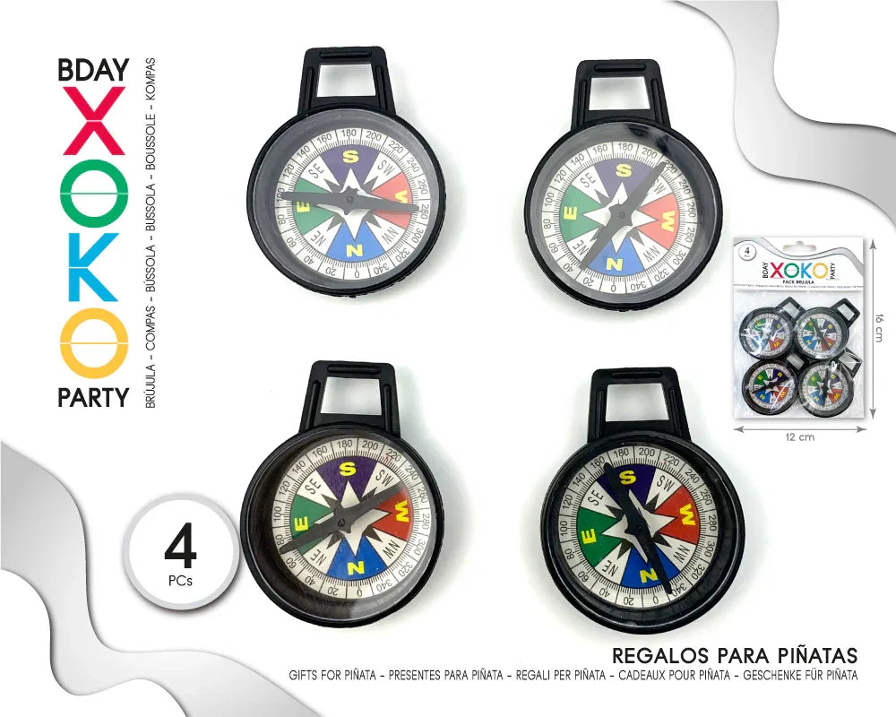 PACK BRUJULA 4PC - yupiparty