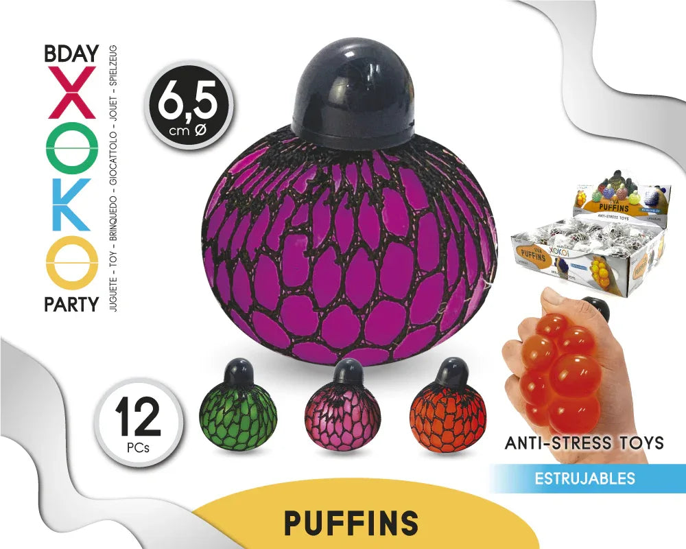 PELOTA ANTIESTRES UVA 6,5CM - yupiparty
