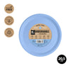 PLATO LLANO BIOD. AZUL PASTEL20,5CM CART - yupiparty