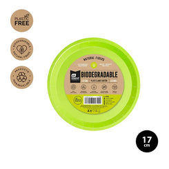 PLATO LLANO BIODEG. VERDE LIMA 17CM CART - yupiparty
