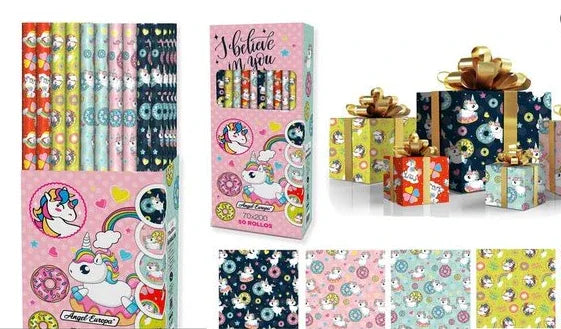 PAPEL REGALO UNICORNIO - yupiparty