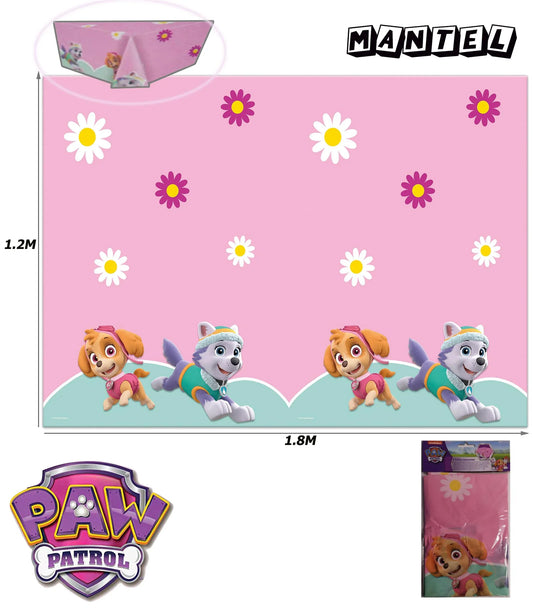 MANTEL DE PLASTICO PAW PATROL SKYE Y EVE - yupiparty